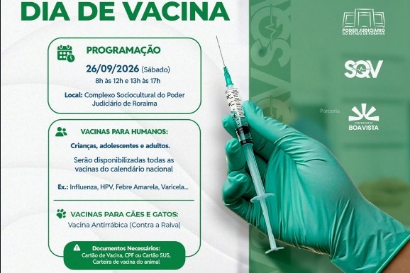 Poder Judiciário de Roraima promove segunda edição do Dia de Vacinação